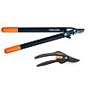 2erSET Bypass-Getriebeastschere M + Gartenschere Fiskars 112290+111260