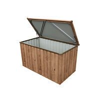 Metall-Gartenaufbewahrungsbox 134 x 72 x 73 cm, 585 L, Holz-Dekor Eiche DURAMAX 71045
