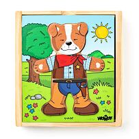 Puzzle Hund - Kleiderschrank, 18 Teile WOODY 102190016
