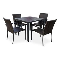 Garten-Essgruppe – Tisch Viking M + 4x Stuhl Wicker Pat NOELA 34570499