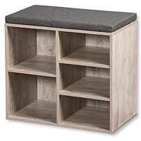 Schuhregal mit Sitz 51,5 x 48 x 29,5 cm, grau-weiße KESPER 15911