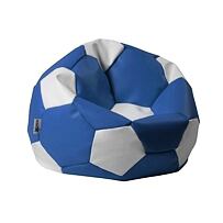 Sitzsack Fußball XL 90 cm blau-weiß