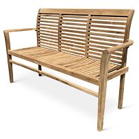 Stucking/New Stapelbare Gartenbank, 150 cm, Teak, hellbraun NOELA 3457455