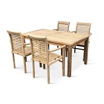 Gartenmöbel aus Holz – Tisch Garden I. + 4x Stuhl Stucking, Teak NOELA 3459175