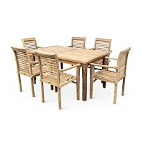 Gartenmöbel aus Holz – Tisch Garden I. + 6x Stuhl Stucking, Teak NOELA 3459176