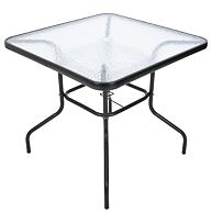 ZWMT Gartentisch, 80 × 80 cm, metall mit Glasplatte ROJAPLAST YLGT-049
