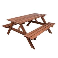 Piknik-Gartenset mit klappbaren Bänken 180 cm, gebeizt ROJAPLAST 245/23
