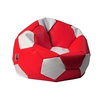 Sitzsack Fußball XL 90 cm rot-weiß