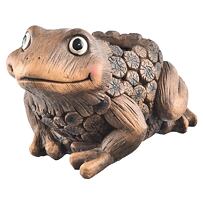 Rona Blumentopf Frosch 34 x 30 x 22 cm, Keramik, Holzoptik INDECOR X14103