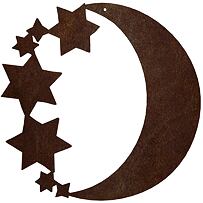 Gartendekoration Mond 31 × 31 cm, Corten CORGARDEN 1067