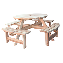 Piknik Round Masiv Holzset, natur ROJAPLAST 245/14
