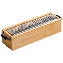 Reibe mit Behälter, 25 x 6,2 x 5,6 cm, Bambus/Stahl KESPER 58060