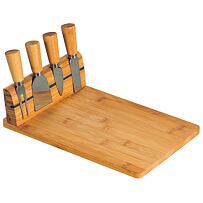 Käsebrett mit 4-teiligem Besteck, 30 x 20 x 8 cm, Bambus KESPER 58641
