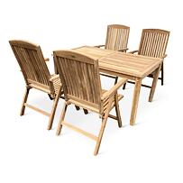 Gartenmöbel aus Holz – Tisch Garden I. + 4x Stuhl America, Teak NOELA 34591734