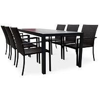 Garten-Essgruppe – Tisch Viking XL + 6x Stuhl Wicker Pat NOELA 3457051185