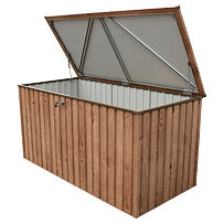 Metall-Gartenaufbewahrungsbox 195 x 91 x 94 cm, 1450 L, Holz-Dekor Eiche DURAMAX 71245