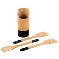 Set aus Bambus-Küchenutensilien, Ø 9 cm, 4 Stück, hellbraun/schwarz KESPER 81160