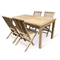 Gartenmöbel aus Holz – Tisch Garden I. + 4x Sessel Clasic, Teak NOELA 3459171