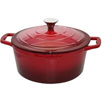 Topf mit Deckel Ø 26 cm, gusseisern, rot ELO 30626