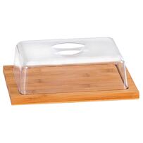 Schneidebrett mit Deckel, 25 x 20 x 8 cm, Bambus/Kunststoff KESPER 58643