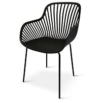 Gaby Designstuhl, Polypropylen/Stahl, schwarz, 4er-Set NOELA 34570109