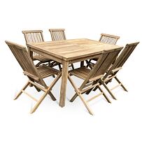 Gartenmöbel aus Holz – Tisch Garden I. + 6x Sessel Clasic, Teak NOELA 3459172