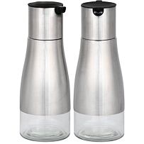 Spender für Öl und Essig, 2 Stück, Ø 6,5 cm, 18,5 cm, Edelstahl/Kunststoff KESPER 13906