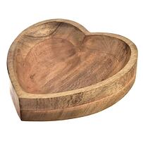 Schale Herzform 25 x 25 x 7 cm, Mangoholz INDECOR X13070