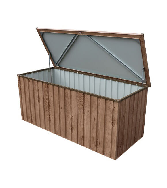 Metall-Gartenaufbewahrungsbox 174 x 72 x 73 cm, 770 L, Holz-Dekor Eiche DURAMAX 71145