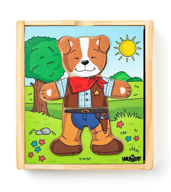 Puzzle Hund - Kleiderschrank, 18 Teile WOODY 102190016