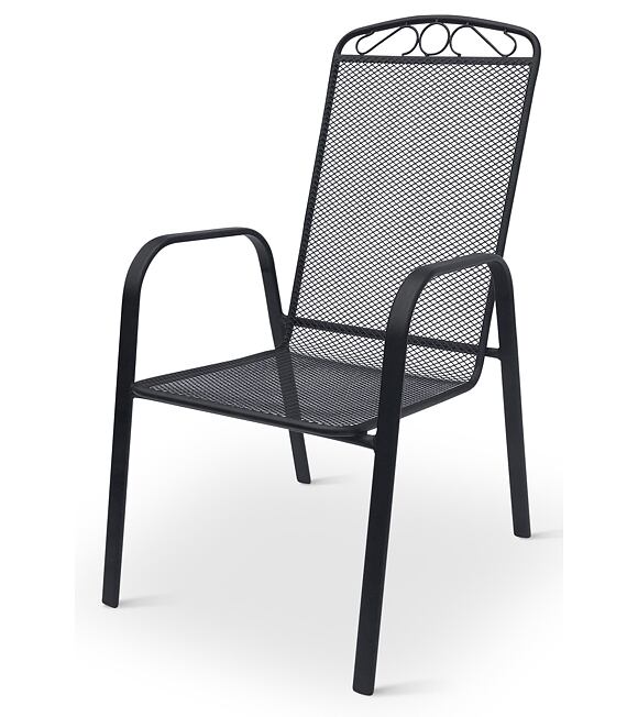 Lana steel ZWMC-31 Stapelbarer Gartenstuhl, Stahl, schwarz NOELA 34570234
