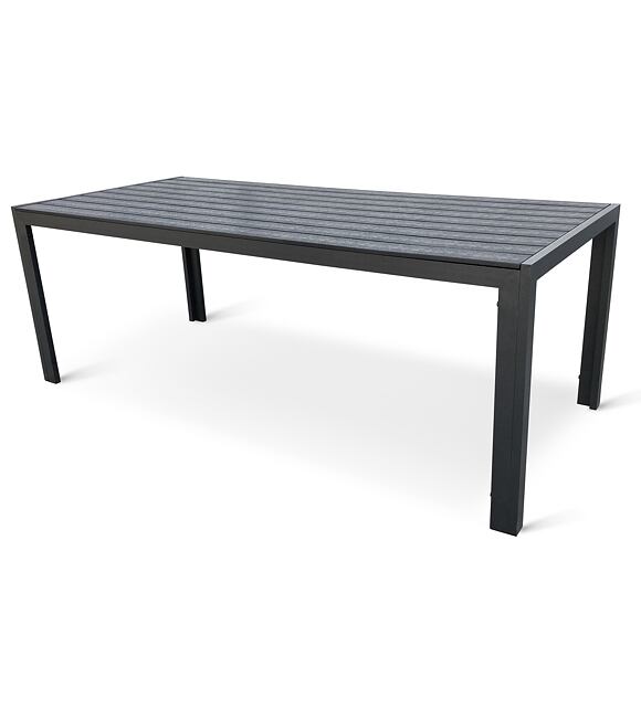Viking Gartentisch XL, 205 × 90 cm, Aluminium/Artwood, schwarz NOELA 3457051