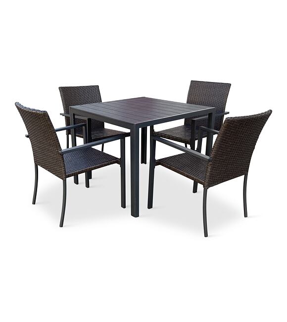 Garten-Essgruppe – Tisch Viking M + 4x Stuhl Wicker Pat NOELA 34570499