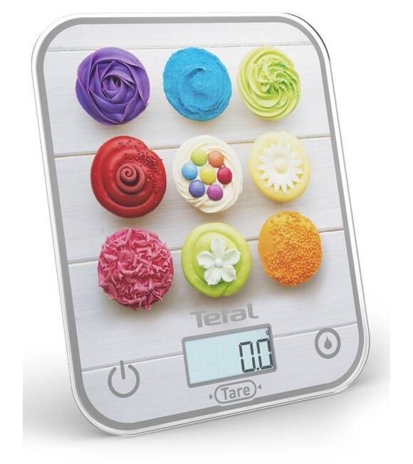 Optiss Digitale Küchenwaage, Motiv Cupcakes, Glas TEFAL BC50D4V0