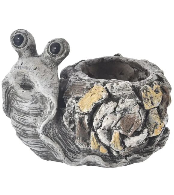Ebi Blumentopf Schnecke 30 x 23 x 23 cm, Keramik, Steinoptik INDECOR X14121