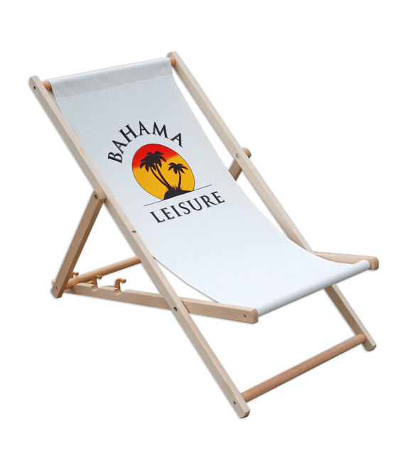 Bahama Garten Liegestuhl - weiß mit Druck 23210