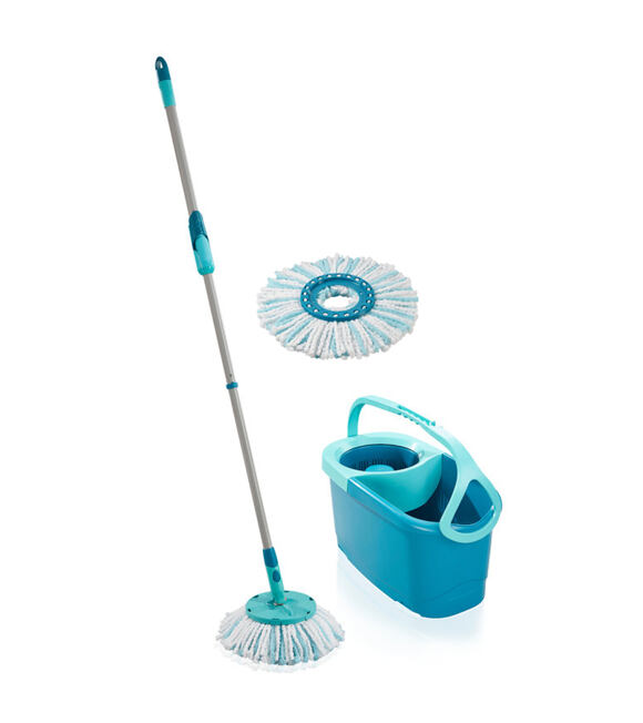 CLEAN TWIST Disc Mop Ergo Wischmopp-Set mit Ersatzkopf LEIFHEIT 52101+52104