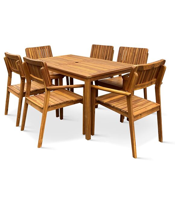 Lucy I. Garten-Holzset 1+6, Akazie NOELA 34521116