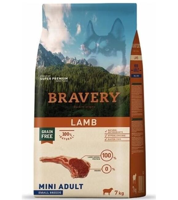 Dog ADULT mini Hundefutter 7kg - Lammfleisch BRAVERY 1003510