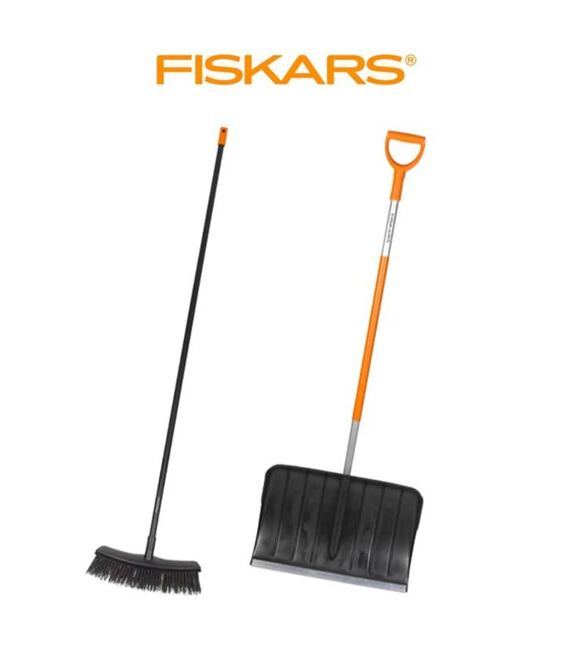 2tlg. Set Schneeschieber SnowXpert Fiskars 143001 und Allzweckbesen M Solid Fiskars 1025921