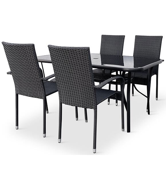 Garten-Essgruppe – Tisch Klaudie + 4x Stuhl Paris NOELA 34570888S5