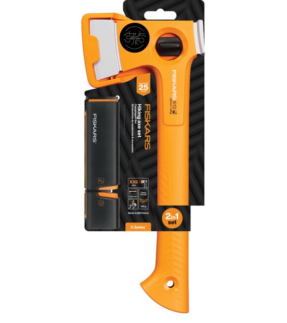 Set Universalaxt leicht (XS) X13 + Xsharp™ Schärfer für Messer und Äxte FISKARS 1075437