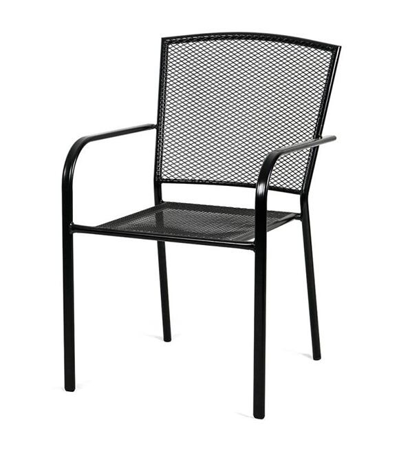 Lana steel ZWMC-19 Stapelbarer Gartenstuhl, Stahl, schwarz NOELA 3457027
