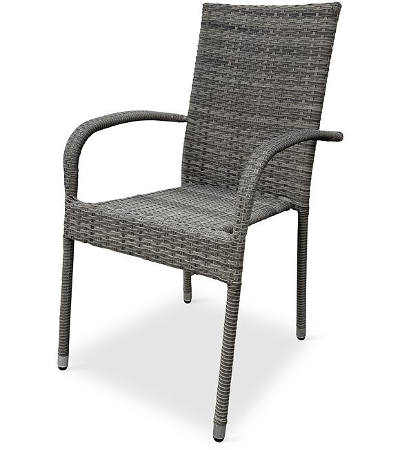 Paris Premium Stapelbarer Gartenstuhl, Stahl/Polyrattan, taupe NOELA 3456634