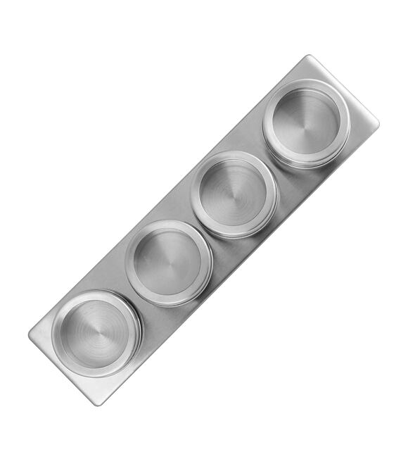 Magnetleiste mit 4 Gewürzdosen – Edelstahl/Glas - FACKELMANN 42122