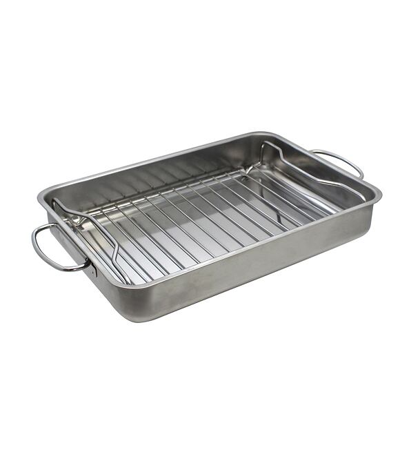 Bräter mit Grillrost 34x24x5,5 cm, aus Edelstahl ELO BASIC 53434