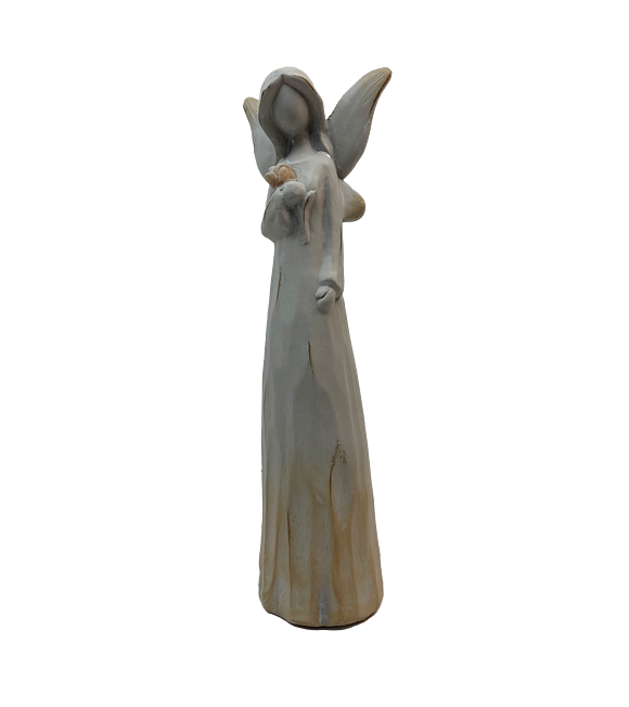 Engel aus Keramik in Holz-Design 40 cm Prodex 2405