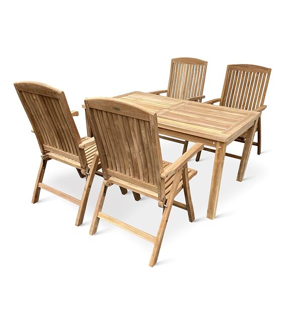Gartenmöbel aus Holz – Tisch Garden I. + 4x Stuhl America, Teak NOELA 34591734