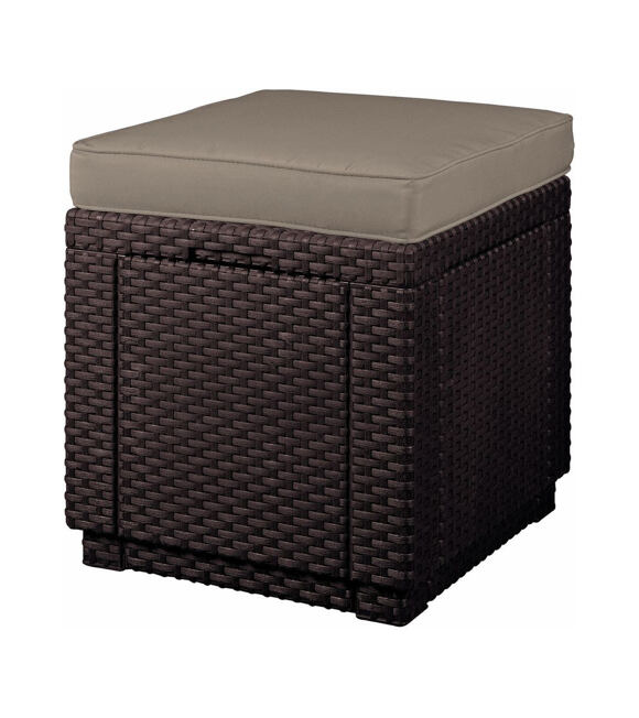 Cube Tabouret mit Kissen, braun KETER 205766