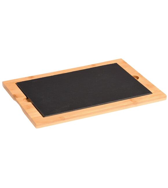 Servierplatte, 36 x 25 x 1,5 cm, Schiefer/Bambus KESPER 38132